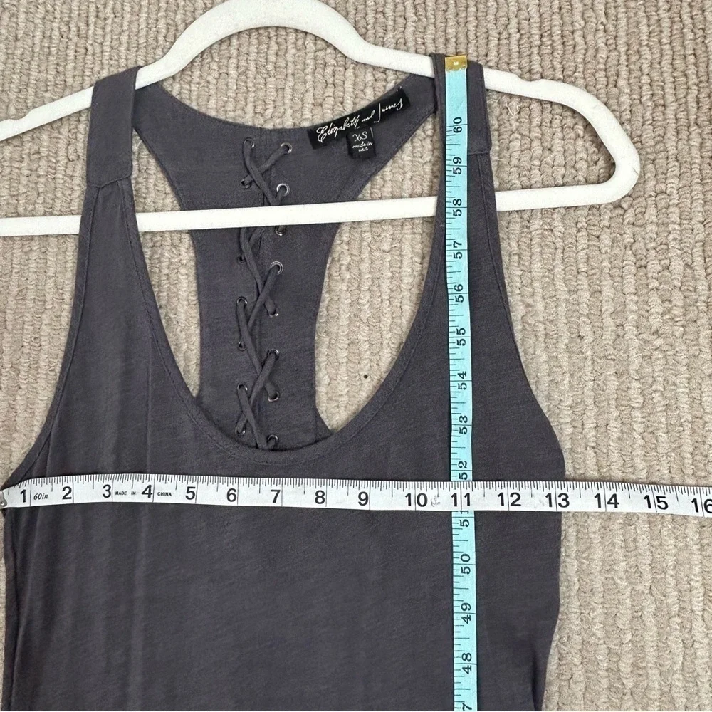 Elizabeth & James Gray Lace Up Racerback Maxi Dress